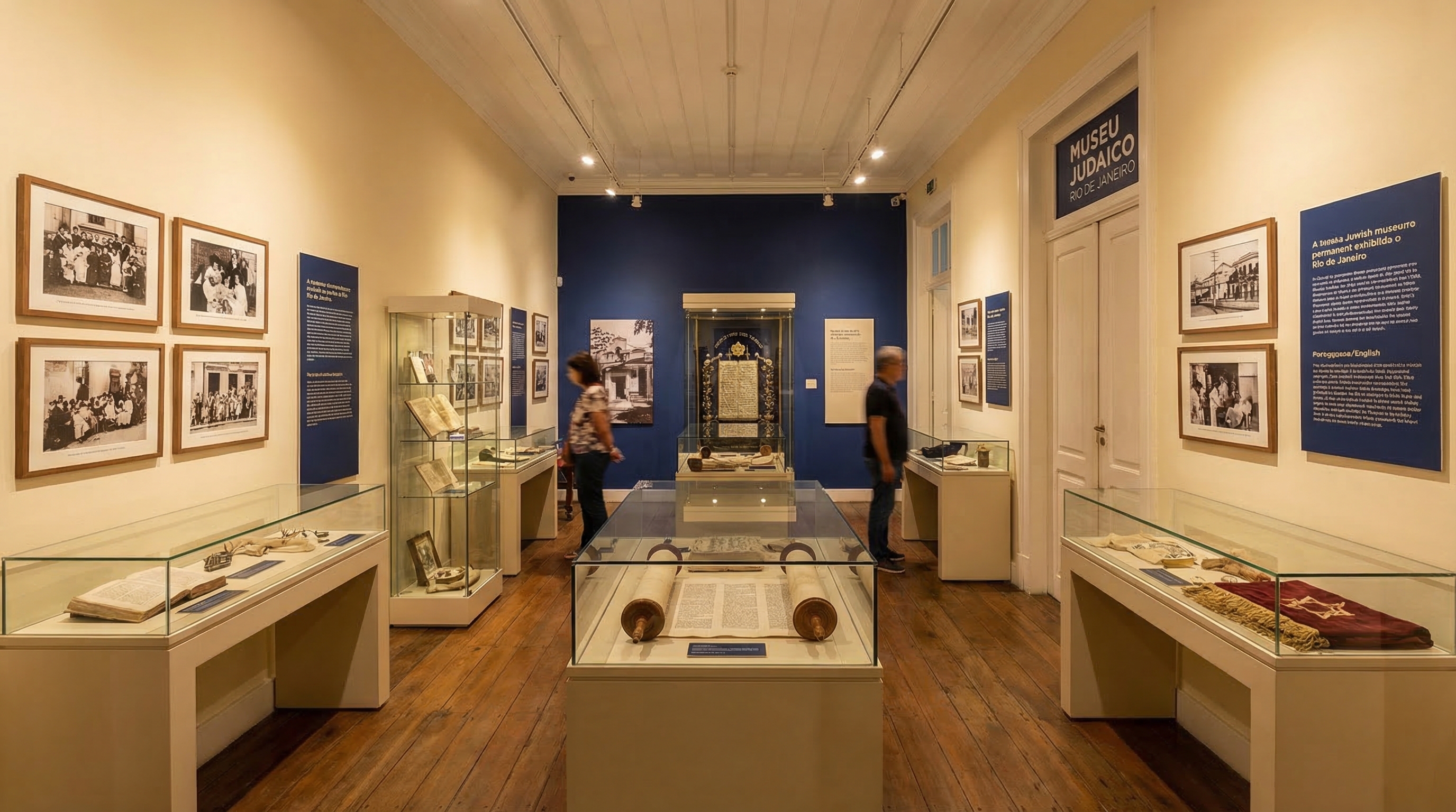 Vista da exposição permanente do Museu Judaico