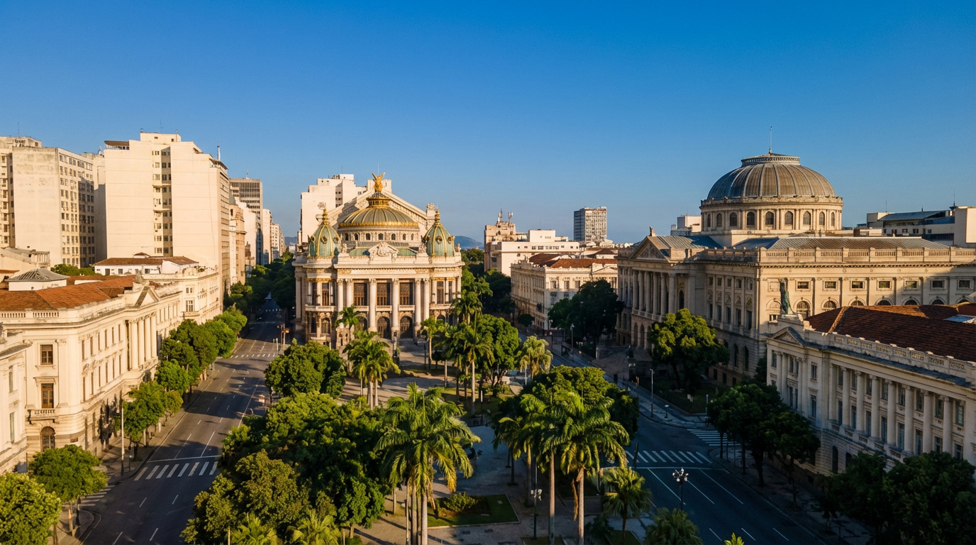 Vista da região do Centro do Rio de Janeiro, próximo ao Museu Judaico
